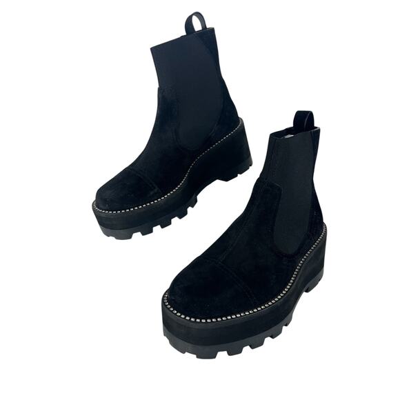 Jimmy Choo Black Clayton Suede Embellished Chelsea Boots - Picture 3 of 15